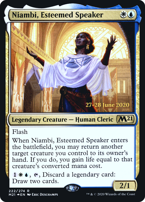 Niambi, Esteemed Speaker (PRE-222S) - rare - Foil
