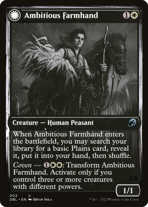 Ambitious Farmhand // Seasoned Cathar (DBL-002) - uncommon: (Double Faced Transform) - Foil