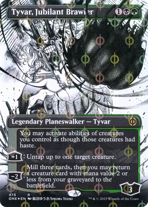 Tyvar, Jubilant Brawler (ONE-476) - rare: (Showcase) (Borderless) - Foil