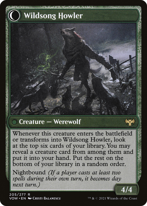 Howlpack Piper // Wildsong Howler (VOW-205) - rare: (Double Faced Transform)