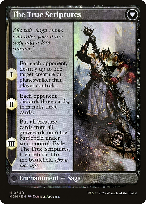 Sheoldred // The True Scriptures (MOM-340) - mythic (Borderless) - Foil