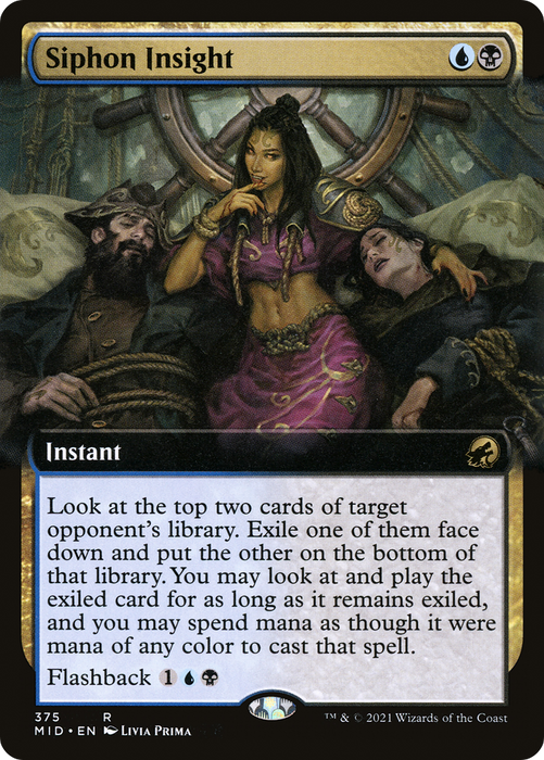 Siphon Insight (MID-375) - rare: (Extended Art) - Foil