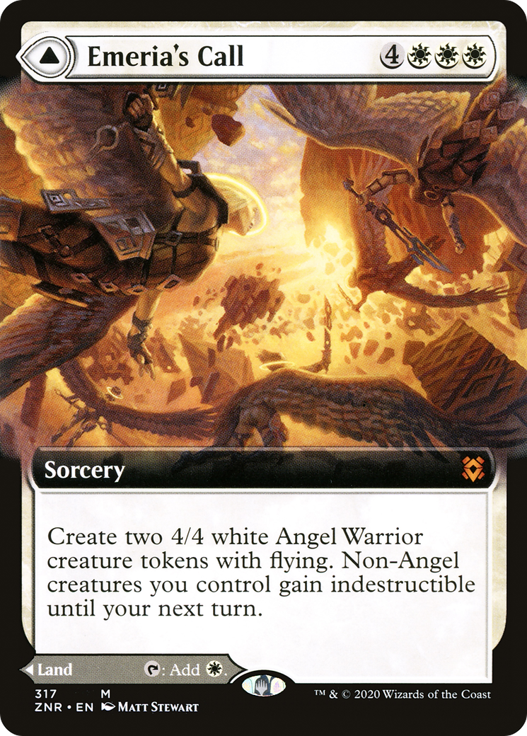 Emeria's Call // Emeria, Shattered Skyclave (ZNR-317) - mythic: (Extended Art)