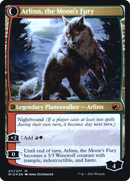 Arlinn, the Pack's Hope // Arlinn, the Moon's Fury (PRE-211S) - mythic: (Double Faced Transform) - Foil
