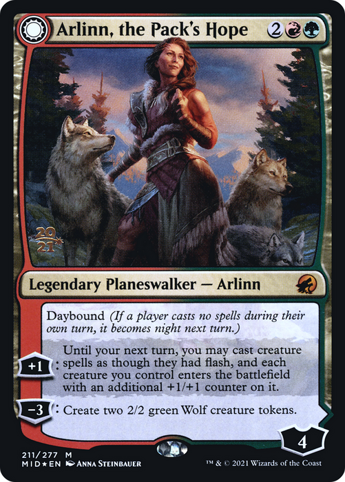Arlinn, the Pack's Hope // Arlinn, the Moon's Fury (PRE-211S) - mythic: (Double Faced Transform) - Foil