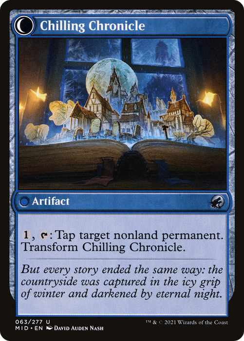 Mysterious Tome // Chilling Chronicle (MID-063) - uncommon: (Double Faced Transform) - Foil