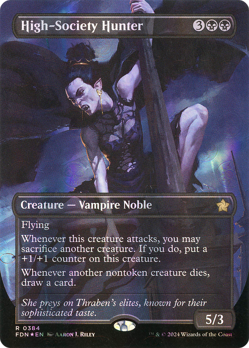 High-Society Hunter (FDN-384) - rare (Borderless) - Foil