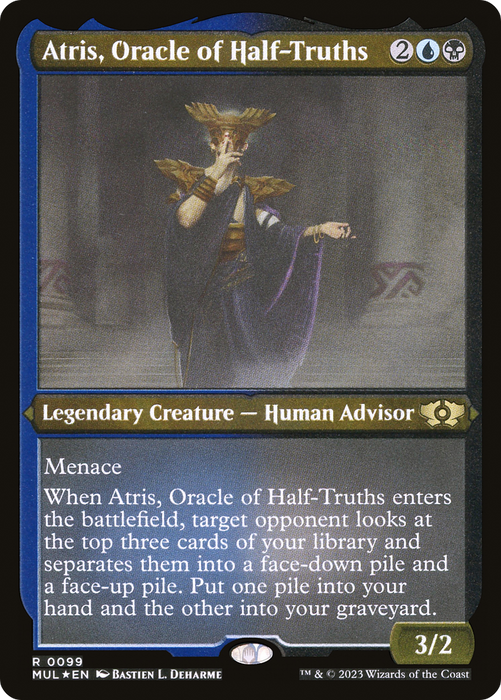 Atris, Oracle of Half-Truths (MUL-099) - rare - Etched Foil