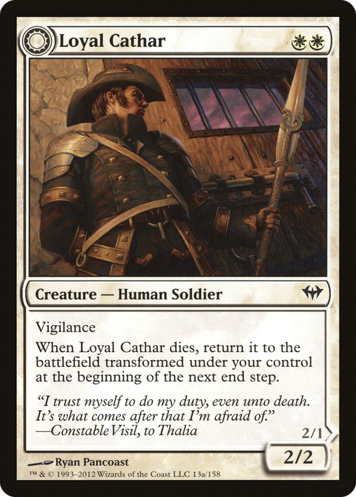 Loyal Cathar // Unhallowed Cathar (DKA-013) - common: (Double Faced Transform) - Foil
