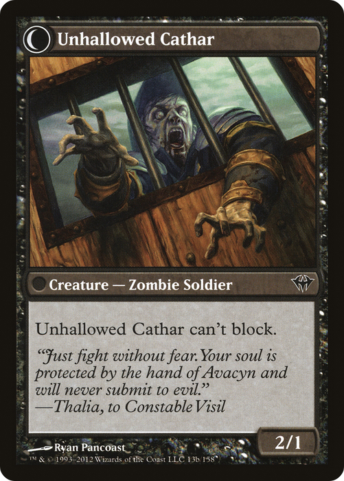 Loyal Cathar // Unhallowed Cathar (DKA-013) - common: (Double Faced Transform) - Foil