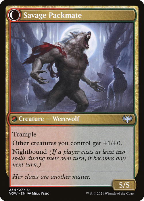 Child of the Pack // Savage Packmate (VOW-234) - uncommon: (Double Faced Transform)