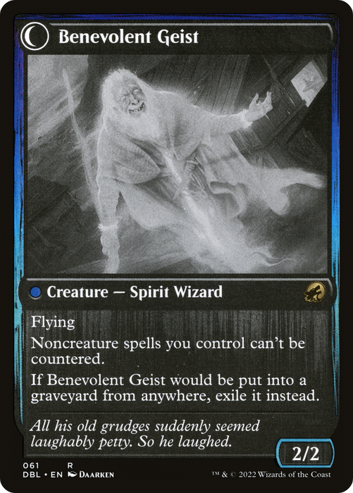Malevolent Hermit // Benevolent Geist (DBL-061) - rare: (Double Faced Transform)