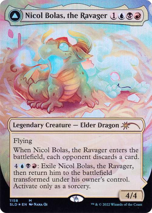 Nicol Bolas, the Ravager // Nicol Bolas, the Arisen (SLD-1158) - mythic (Borderless) - Foil