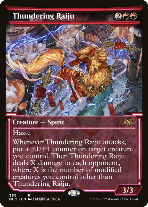 Thundering Raiju (NEO-389) - rare: (Showcase) - Foil