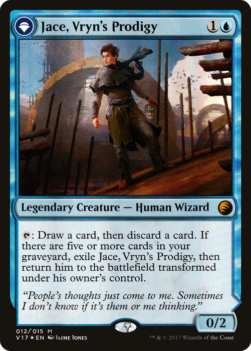 Jace, Vryn's Prodigy // Jace, Telepath Unbound (V17-012) - mythic: (originpwdfc) - Foil