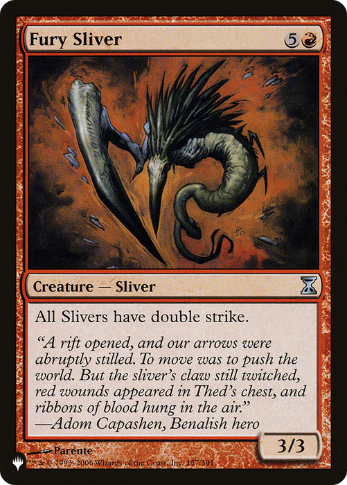 Fury Sliver (LIST-TSP-157) - uncommon