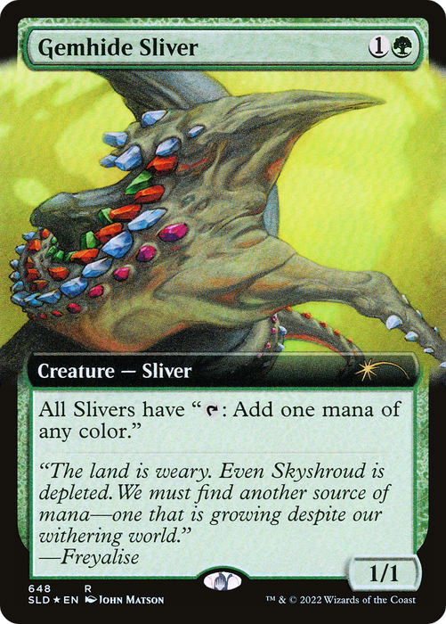Gemhide Sliver (SLD-648) - rare: (Extended Art) - Foil
