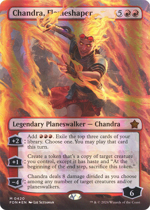Chandra, Flameshaper (FDN-420) - mythic (Borderless) - Foil