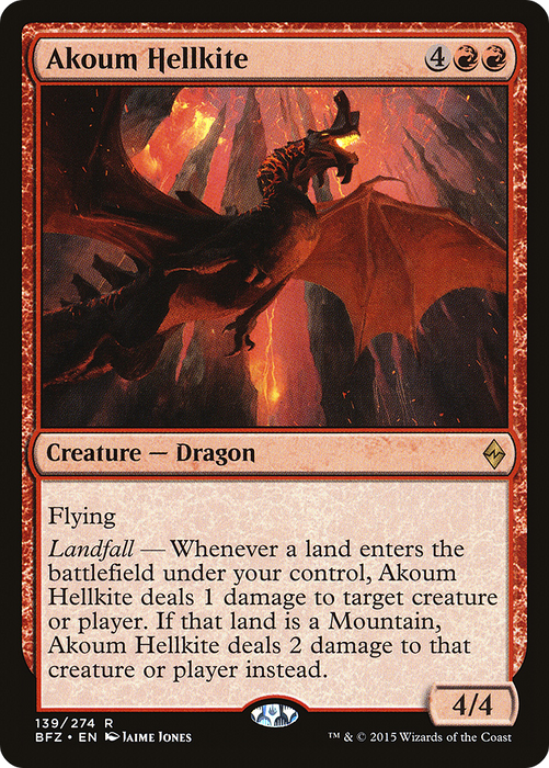 Akoum Hellkite (BFZ-139) - rare