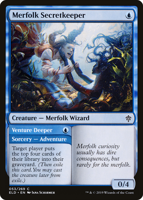 Merfolk Secretkeeper // Venture Deeper (ELD-053) - common - Foil