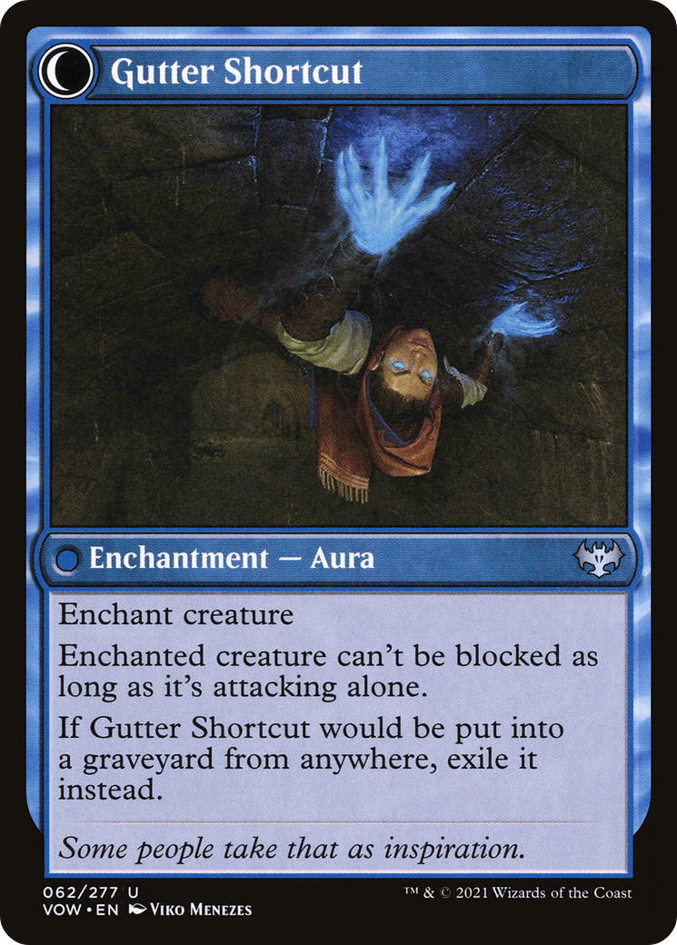 Gutter Skulker // Gutter Shortcut (VOW-062) - uncommon: (Double Faced Transform) - Foil