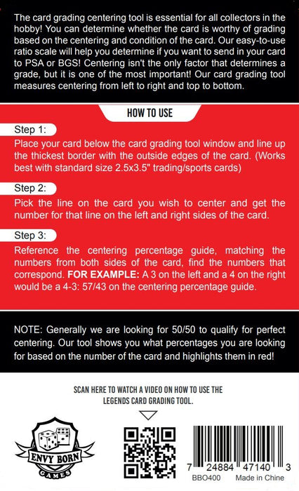 Card Grading Centering Tool