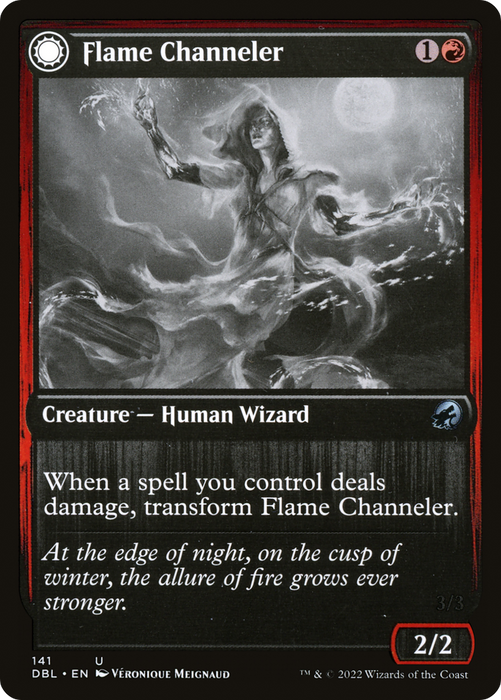 Flame Channeler // Embodiment of Flame (DBL-141) - uncommon: (Double Faced Transform) - Foil