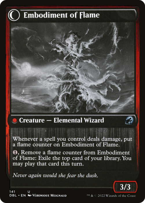 Flame Channeler // Embodiment of Flame (DBL-141) - uncommon: (Double Faced Transform) - Foil