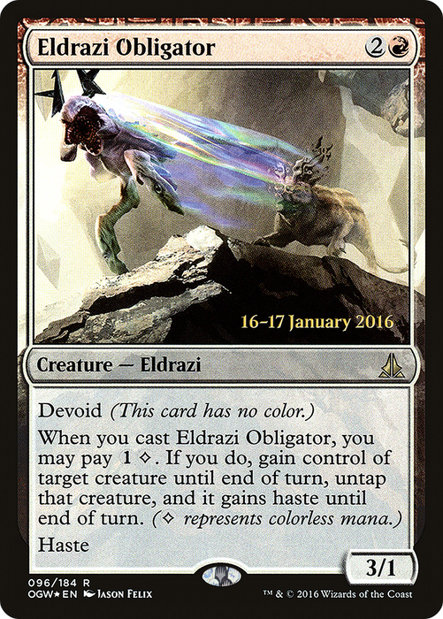 Eldrazi Obligator (PRE-96S) - rare: (devoid) - Foil