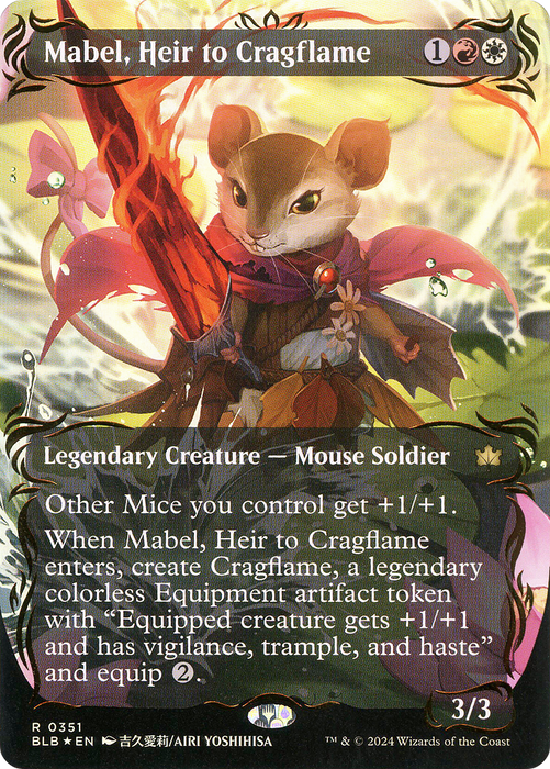 Mabel, Heir to Cragflame (BLB-351) - rare: (Showcase) (Borderless) - Foil