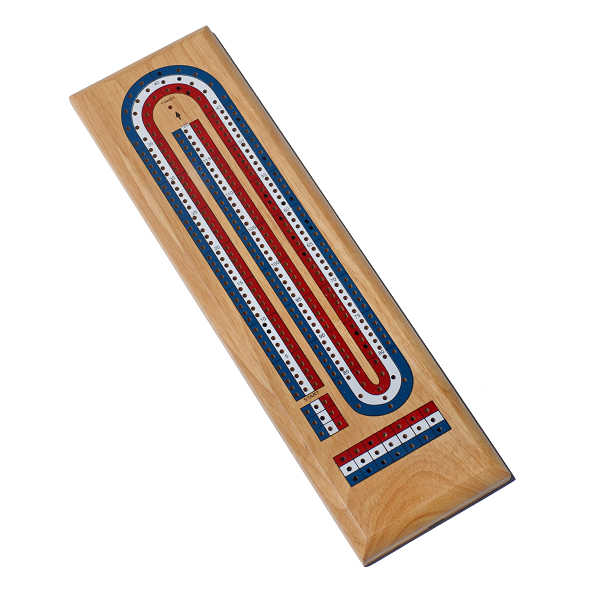 Cribbage: 3 Pistes Colorées Bois Naturel