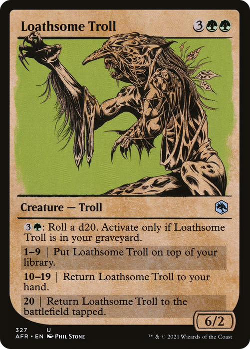 Loathsome Troll (AFR-327) - uncommon: (Showcase) - Foil