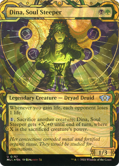 Dina, Soul Steeper (MUL-167) - uncommon: (Showcase) (Borderless) - Foil