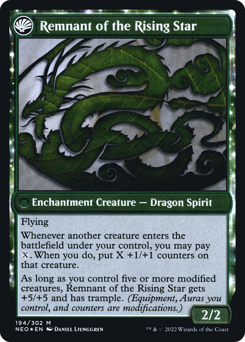 Jugan Defends the Temple // Remnant of the Rising Star (PRE-194S) - mythic: (fandfc, enchantment) - Foil