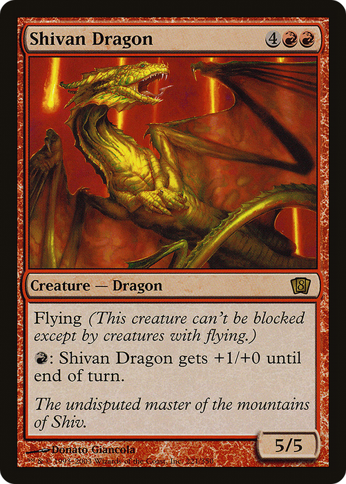 Shivan Dragon (8ED-221★) - rare - Foil