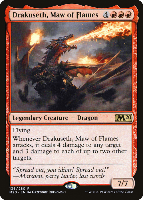 Drakuseth, Maw of Flames (M20-136) - rare - Foil