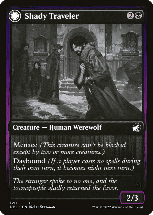 Shady Traveler // Stalking Predator (DBL-120) - common: (Double Faced Transform) - Foil