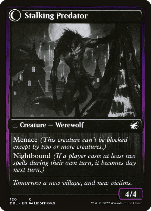 Shady Traveler // Stalking Predator (DBL-120) - common: (Double Faced Transform) - Foil