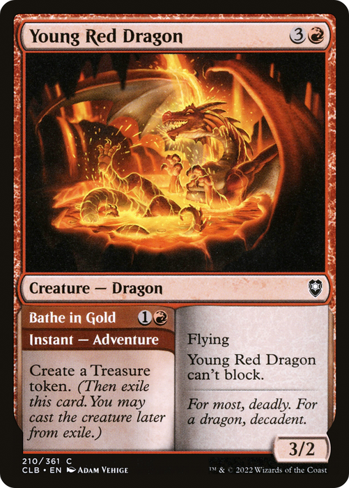 Young Red Dragon // Bathe in Gold (CLB-210) - common - Foil