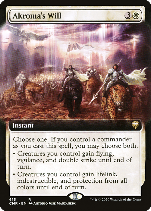 Akroma's Will (CMR-615) - rare: (Extended Art) - Foil