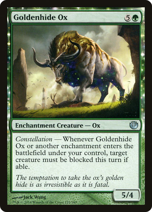 Goldenhide Ox (JOU-125) - uncommon: (enchantment) - Foil