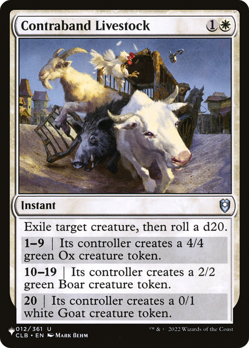 Contraband Livestock (LIST-CLB-12) - uncommon