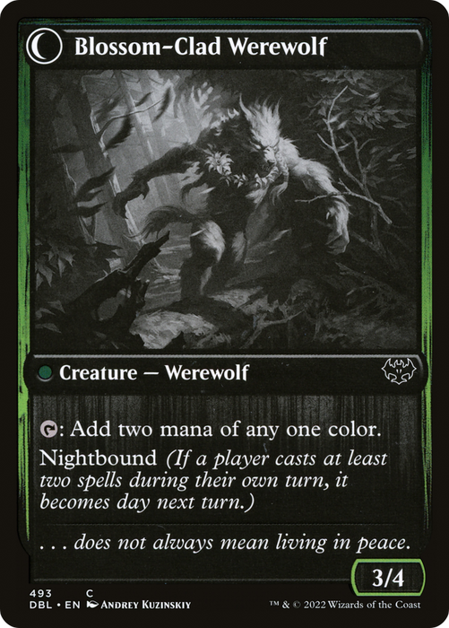 Weaver of Blossoms // Blossom-Clad Werewolf (DBL-493) - common: (Double Faced Transform)