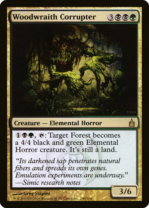 Woodwraith Corrupter (RAV-240) - rare - Foil