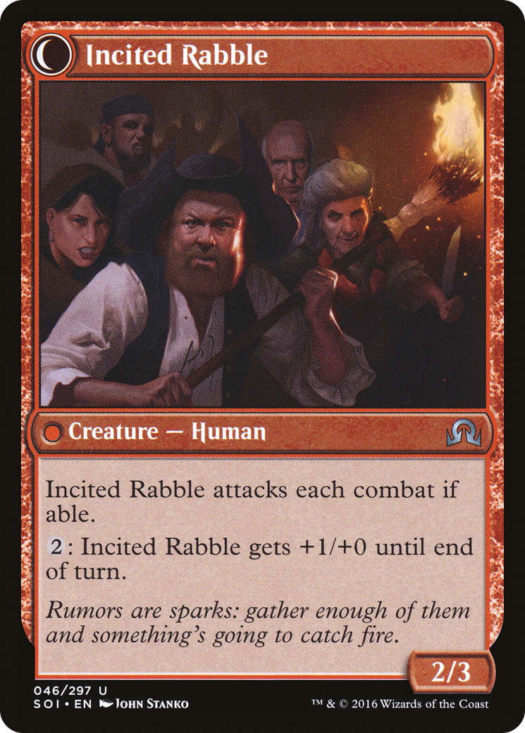 Town Gossipmonger // Incited Rabble (SOI-046) - uncommon: (Double Faced Transform)