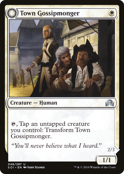 Town Gossipmonger // Incited Rabble (SOI-046) - uncommon: (Double Faced Transform) - Foil