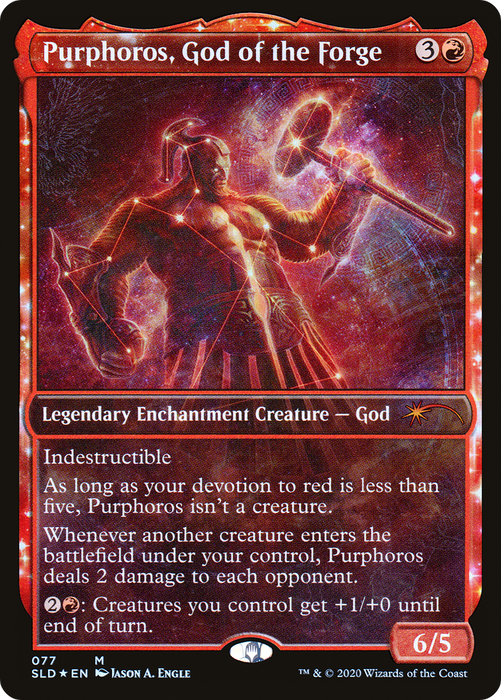 Purphoros, God of the Forge (SLD-077) - mythic: (enchantment, Showcase) - Foil