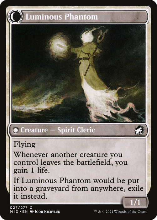 Lunarch Veteran // Luminous Phantom (MID-027) - common: (Double Faced Transform) - Foil