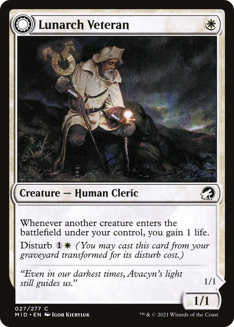 Lunarch Veteran // Luminous Phantom (MID-027) - common: (Double Faced Transform) - Foil