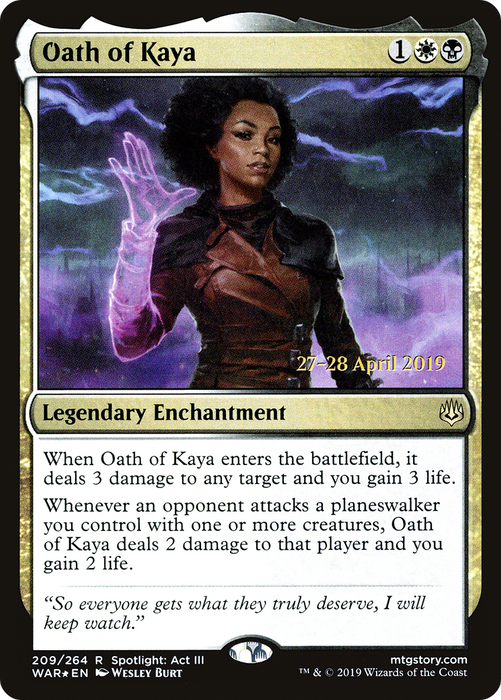 Oath of Kaya (PRE-209S) - rare - Foil